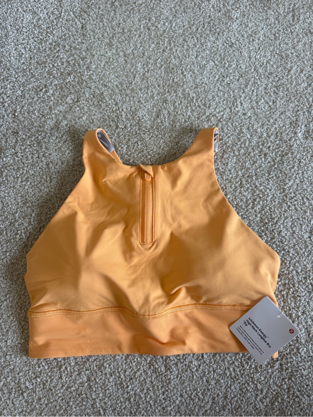 lululemon athletica Energy High-Neck Longline Bra - Peach Orange